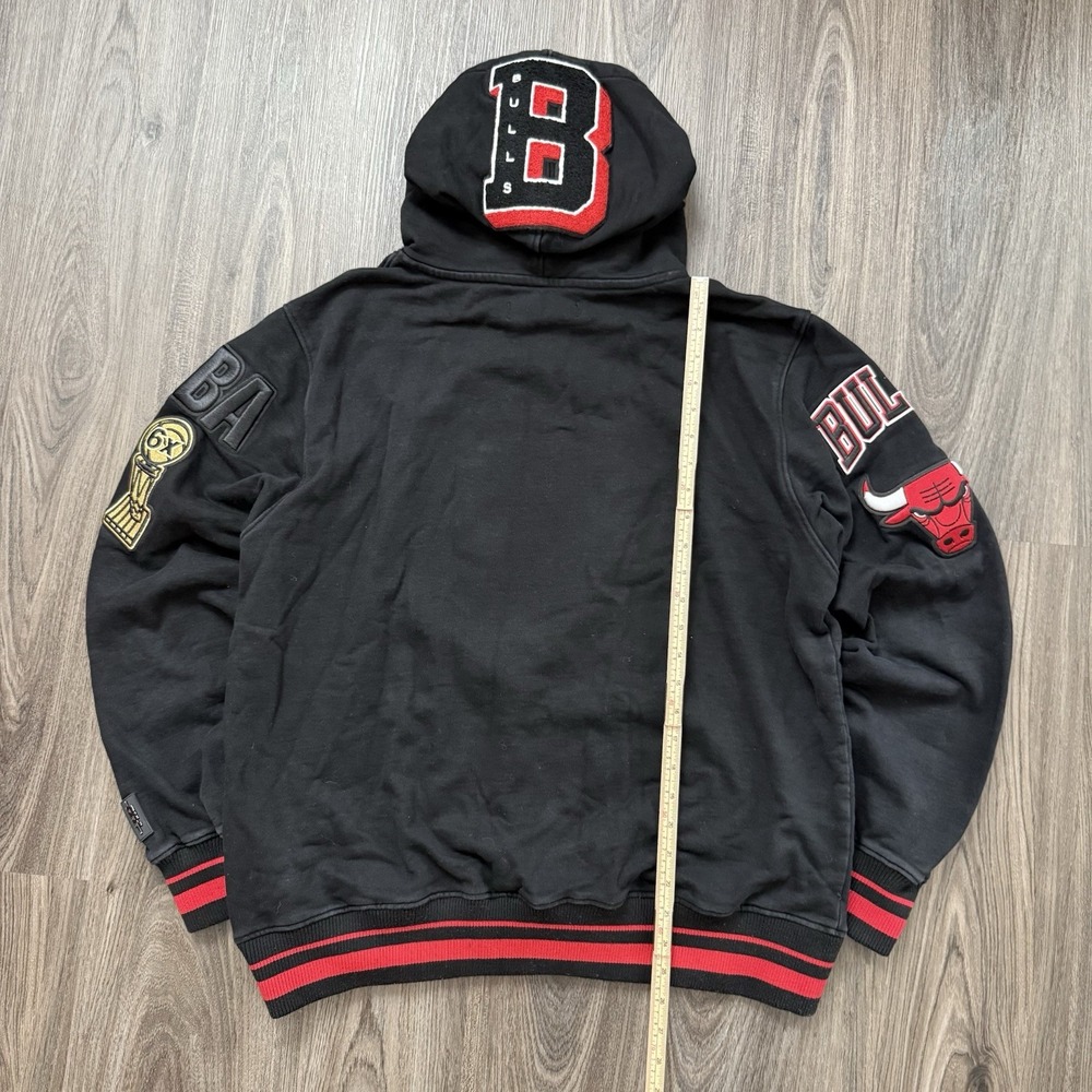 Pro Standard Chicago Bulls 6x Champions Black Mash Up Hoodie 2XL Heavy Thick - Picture 8 of 12